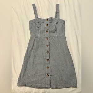 Hollister Grey and White Striped Mini Dress